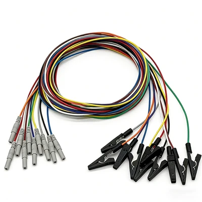 Cable Rau EEG Electrodes Nrog Alligator Clip 1.5 mm Poj Niam Plug