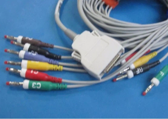 Mortara ELI 50/100/200 10lead EKG Cable, IEC, txiv tsawb