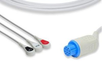 Kev ruaj ntseg zoo Datascope 3lead ECG Cable, IEC, clip nrog CE
