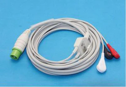 Fukuda Denshi DS5100 3lead ECG Cable, IEC / AHA, clip / Snap