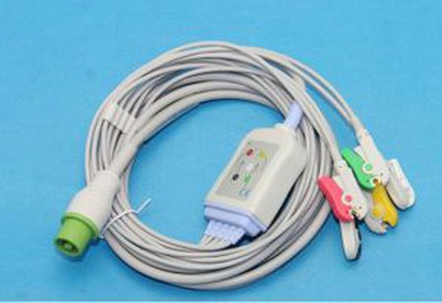 Kev ruaj siab zoo Fukuda Denshi 5lead ECG Cable, IEC, clip nrog CE