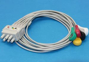 Nihon Kohden BR-019 5lead Hlau ECG Cable rau Snap, clip, grabber