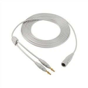 CE Cim Rov Siv Tau EURO Thiab Asmeskas Electrosurgica Silicone Bipolar Cable Rau Forceps